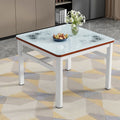 Square tempered glass dining table and chair set - modern minimalist design for small spaces