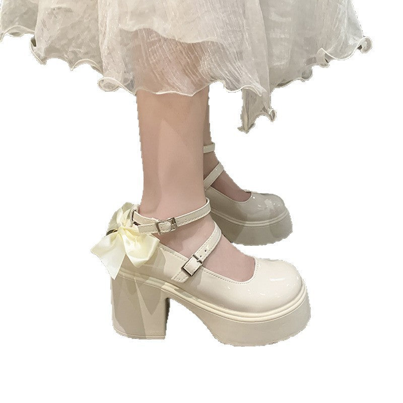 2025 summer new arrivals: sweet bow mary janes - versatile, chic, comfortable, and stylish low-heeled leather shoes