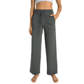 New breathable loose fit wide leg pants with large pockets - women's activewear yoga pants - casual long pants dl336