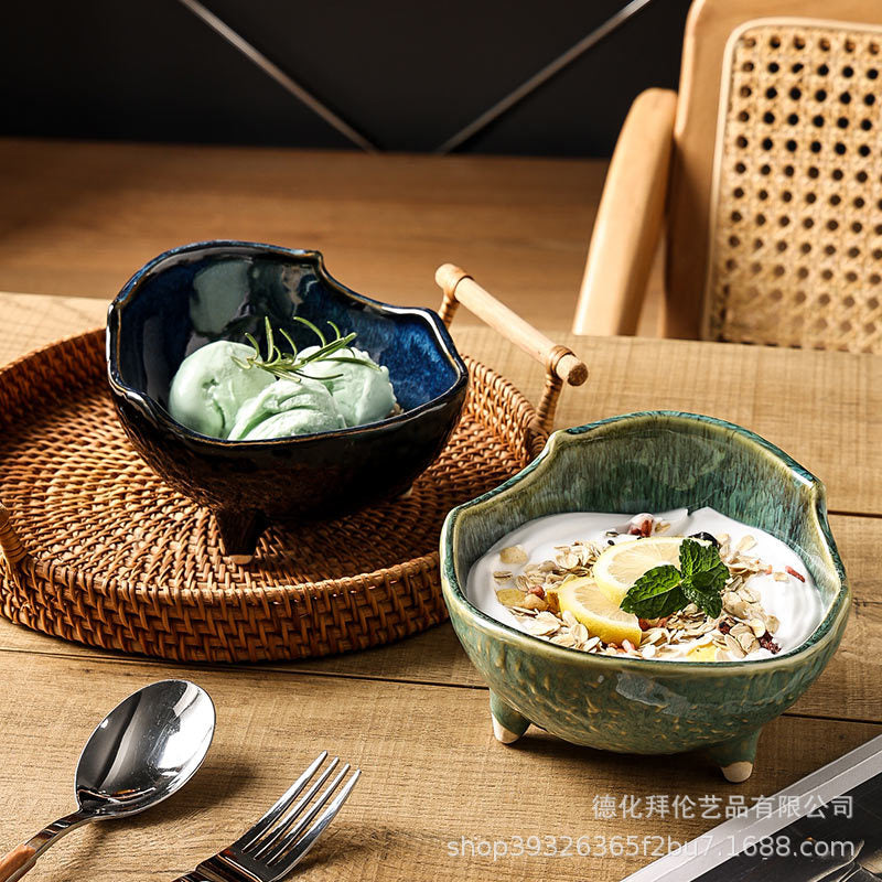 New arrival special-shaped bowl japanese style creative sashimi bowl ceramic stylish dessert bowl salad bowl for home side dish ceramic bowl