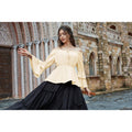 Amazon fashionretroruffleslong sleevesshirt women's  spring new arrival age-reducing sweettops