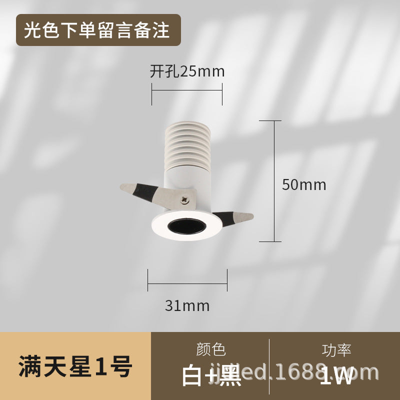 Factory direct sales LED spotlight embedded deep anti-glare 1W3W5W without main light Cabinet lighting LED spotlight thumb light