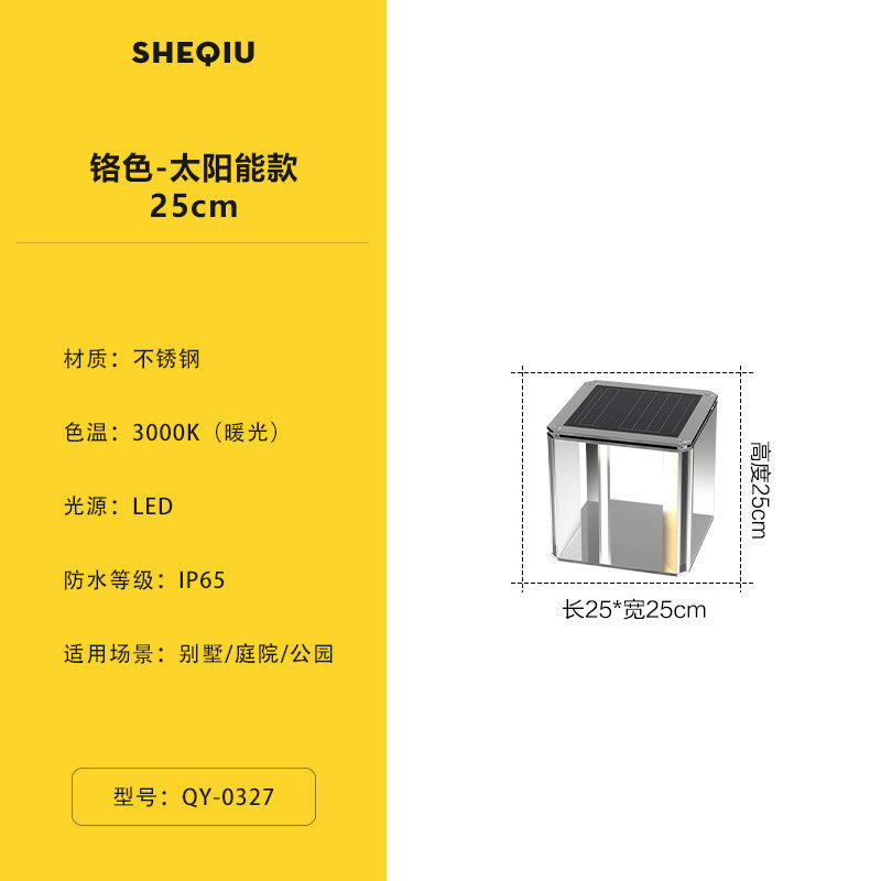 Outdoor solar post cap lights for villa courtyards, waterproof wall mount lights, garden fence lights, landscape pillar lights
