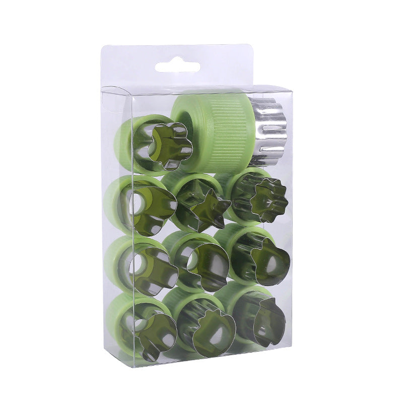 【exclusive for automated distribution】ready-to-ship 12-piece stainless steel kitchen utensil set - includes vegetable and fruit chopper with full-handle protection