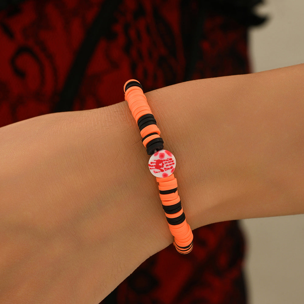 Halloween polymer clay bracelet wholesale fashion cross-border jewelry new funny dark style ghost skull handmade bracelet