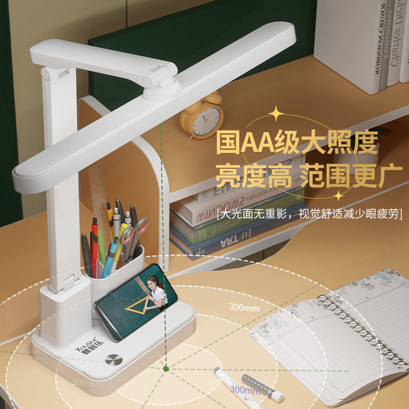 Led foldable desk lamp - eye protection reading light for students, study, bedroom bedside, dormitory, rechargeable small desk lamp