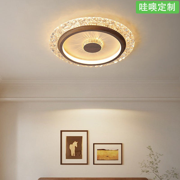 [Wow] Light luxury atmosphere simple modern intelligent eye protection ceiling light medieval French crystal master bedroom room light