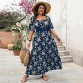 European and american new style printed retro country style plus size women's clothing 150kg patchwork plus size red dress