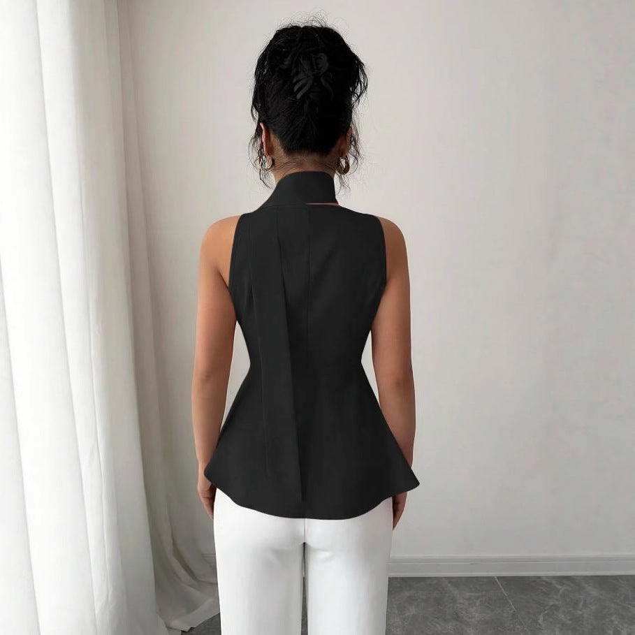 European and american cross-border  new summer in-stock items: factory direct wholesale slimming, figure-flattering, designer irregular sleeveless tops