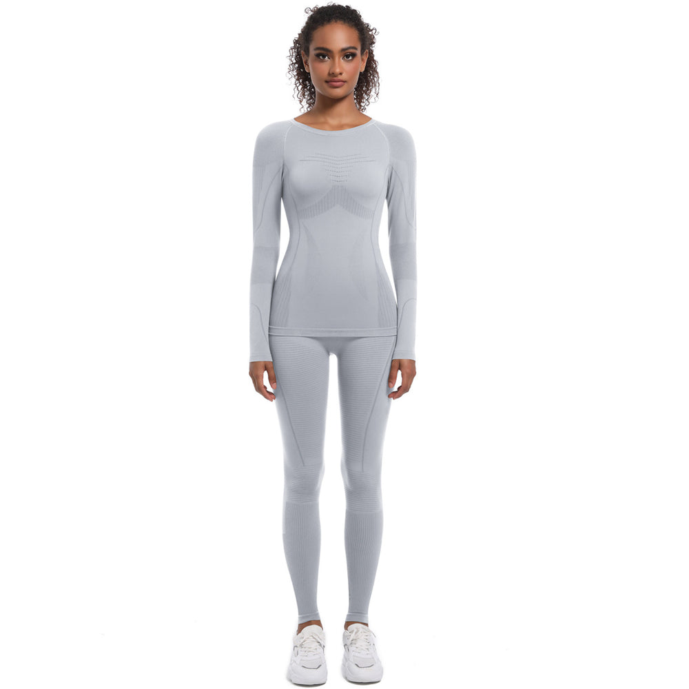 new arrival seamless long-sleeved yoga clothes for women, breathable tight sports ski clothes, outdoor running and cycling fitness clothes