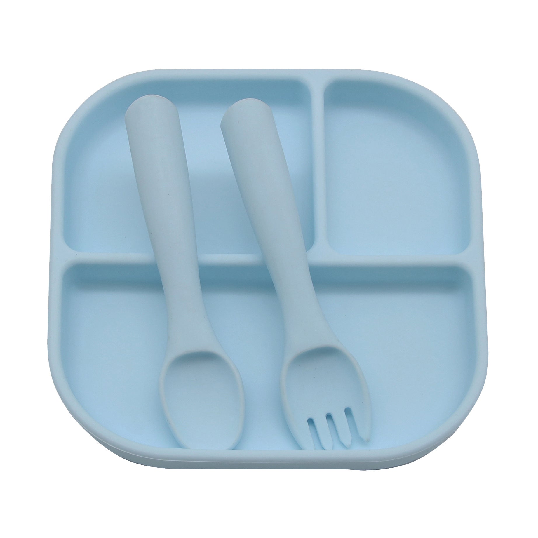 Cross-border supply of silicone plates, children's and babies' silicone plates, integrated silicone rice bowls, complementary food plates, feeding tableware