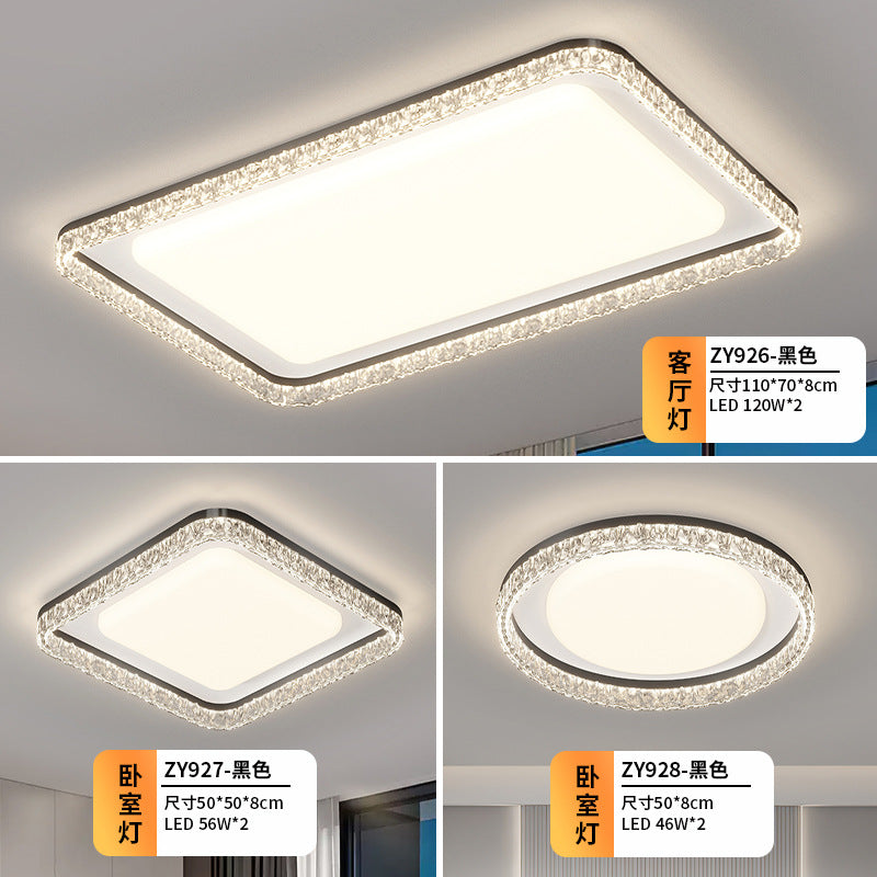 Living room light ceiling light Italian light luxury atmosphere household rectangular ultra-thin eye protection hall light whole house lighting package