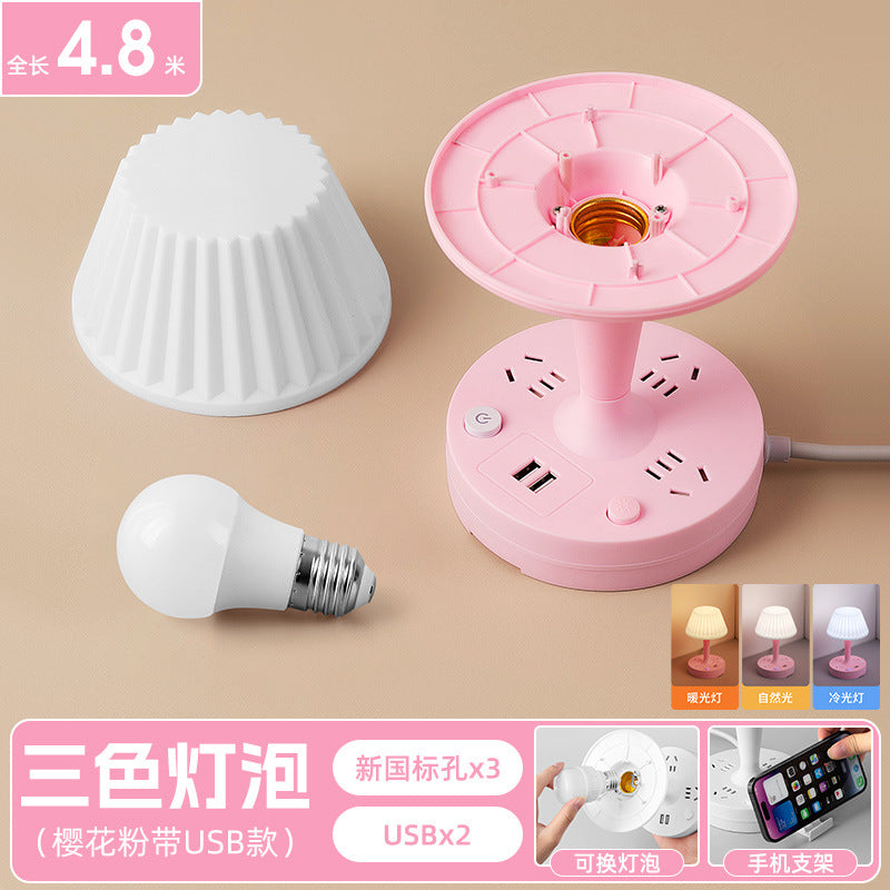 Integrated desk lamp & nightstand light - led bedside lamp for study, bedroom, baby feeding, eye protection, and sleep