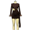 fall new arrivals: -style european and american designer patchwork sexy cropped bodycon mini dress