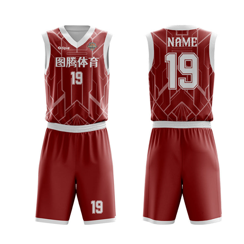 Adult game training jersey sports basketball jersey heat transfer quick drying jersey basketball jersey set custom printing