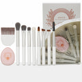 Portable makeup brush set - multifunctional mini travel kit with foldable storage, includes concealer, eyeshadow, and other brushes