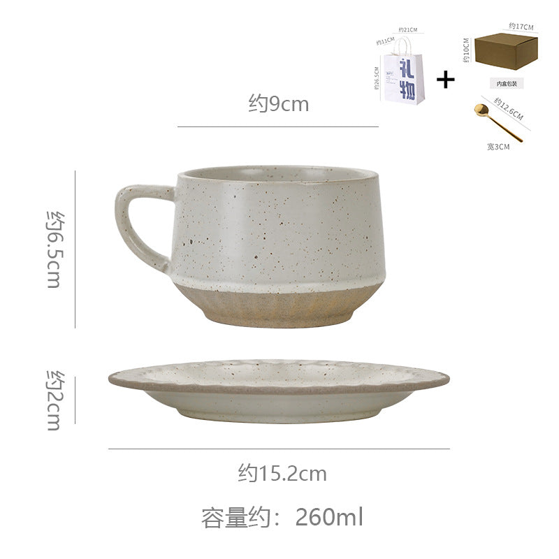 Vintage ceramic coffee mug - rustic pottery, premium feel, creative & unique ceramic drinking cup - office latte mug