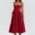 Amazon fashion cross-border women's  autumn hot style sleeveless tube top waist sexy suspender dress