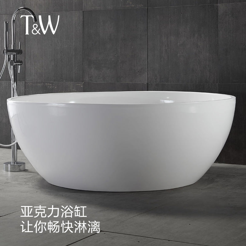 Travel Acrylic Bathtub Freestanding Round Large Capacity Home B & B Hotel Couple Double Bath