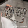 Suitable for apple 17 mobile phone case, accessible luxury rotating trendy brand magnetic suction bracket iphone15 european and american four-corner couple case