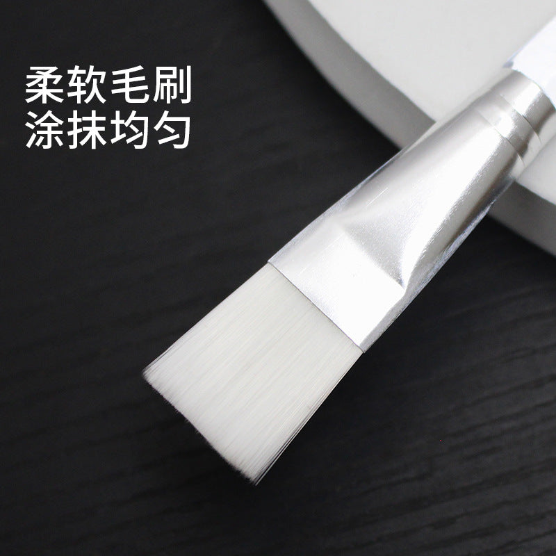 Wholesale facial mask brush - individually wrapped makeup brush - beauty salon spa application brush - white soft bristles - transparent handle brush