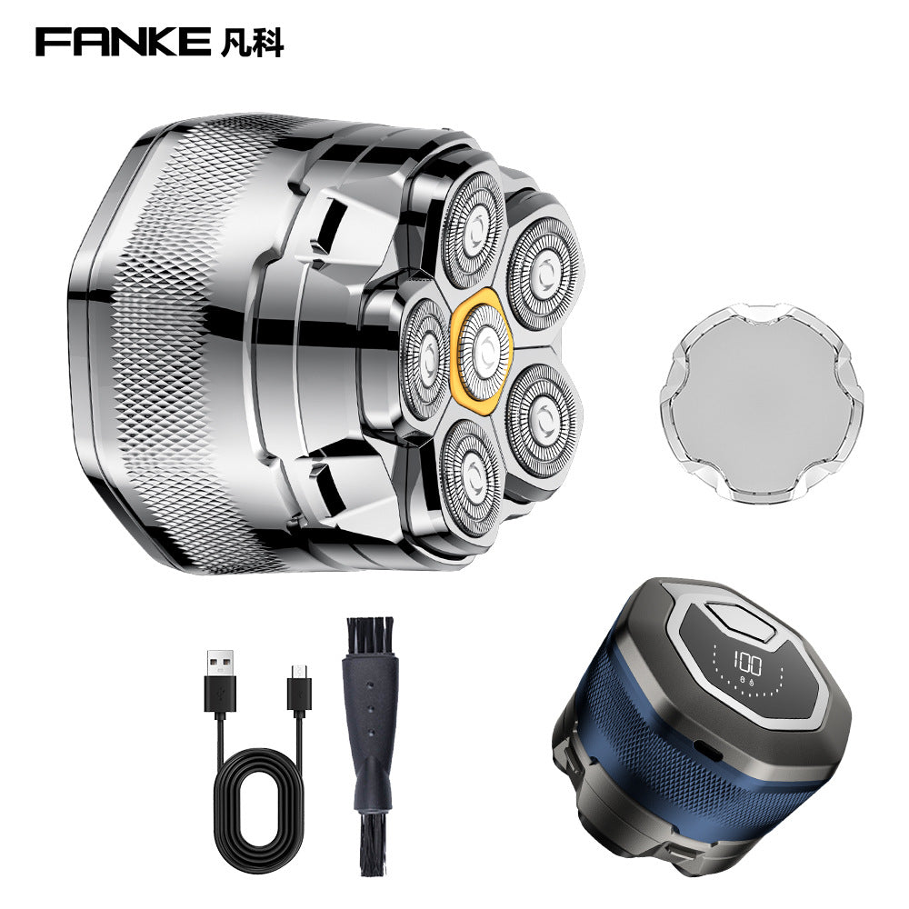 magnetic six-blade bald head handy gadget electric shaver shaving hairdressing full body washable fast charging digital display