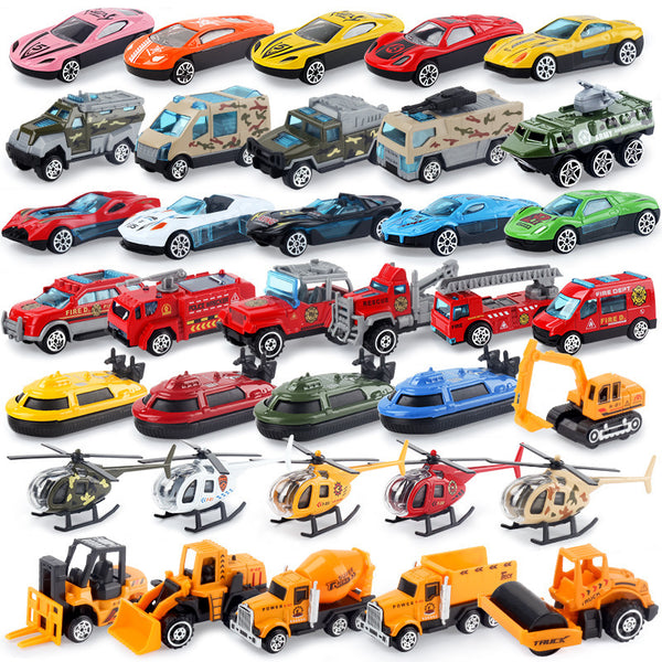 Cross-border children's simulation alloy car fire truck baby toy metal car construction vehicle model boy