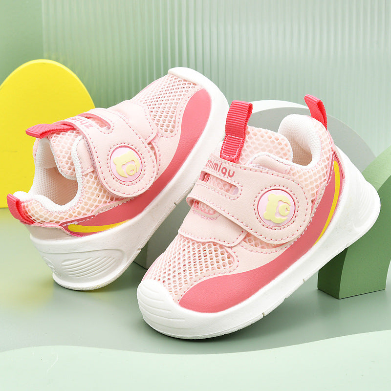 Baby sandals for boys, summer first walker shoes, 0-1-2 years old infant anti-slip soft sole mesh shoes for babies and toddlers, baby girl shoes