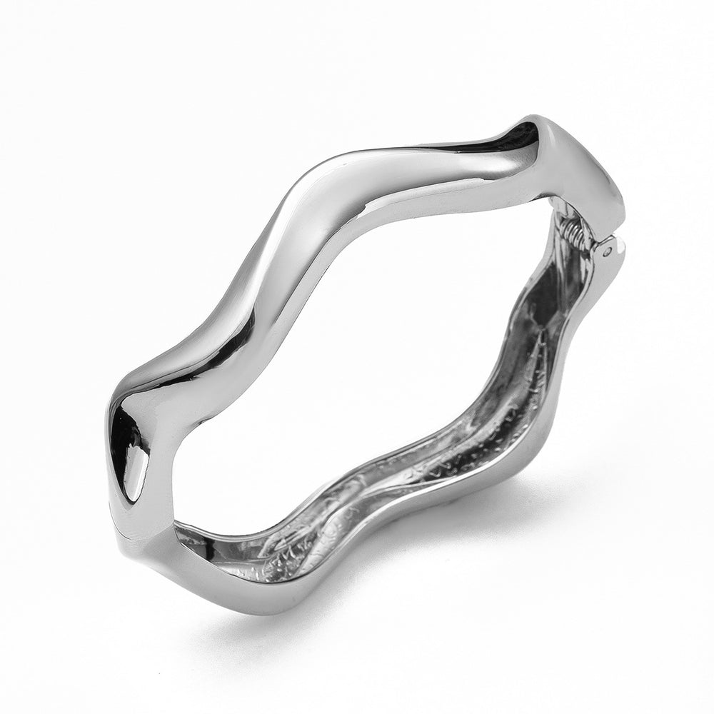 Irregular alloy bracelet wholesale european and american cross-border new jewelry female simple stylish circle electroplated open bracelet