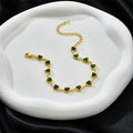 European and american cross-border new arrival: fashionable retro green heart crystal bracelet - unique, versatile green bracelet jewelry