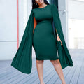 D468  independent station exportfashionelegantelegantollong sleeves pleated hip-covering elegance african dress