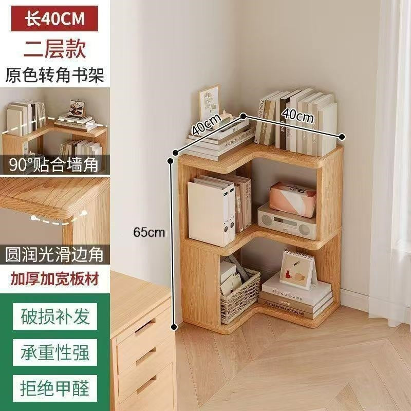 Rotating bookshelf, large capacity home storage rack, living room bookshelf, floor-standing storage rack, wall-mounted student bookcase, wooden bookshelf