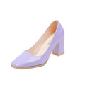 Plus size chunky heel pumps for women - spring/summer 2024 new collection - patent leather bright heels