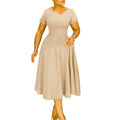 D3330 new arrival:  summer european and american fashion solid color v-neck short sleeve a-line maxi dress - african style