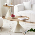 Cream style carbon steel coffee table for homenormcore living room small apartment modern casualclassy round movable side table