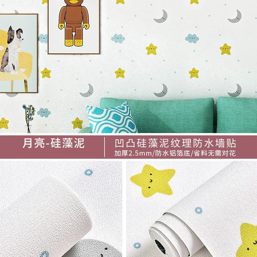 Super thick wallpaper, self-adhesive diatom mud, linen wall sticker, soft and hard wall covering, wall covering, renovation of living room, bedroom background wallpaper