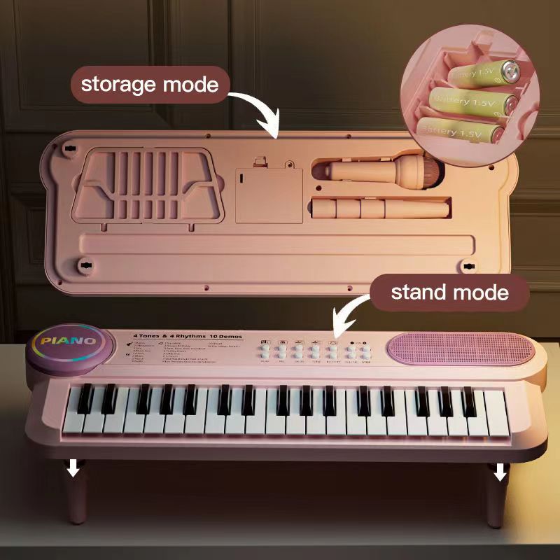 New kids' 37-key beginner electronic keyboard - multifunctional early education piano, portable rechargeable musical instrument toy for kindergarten
