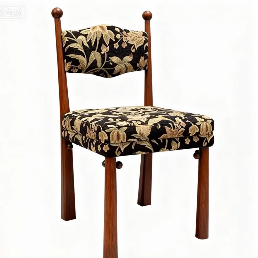 French retro solid wood dining chair designer home casual chair medieval dining table and chair bedroom light luxury ash wood