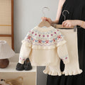 Girls' knit cardigan and sweater set - new autumn  collection - two-piece outfit for little girls