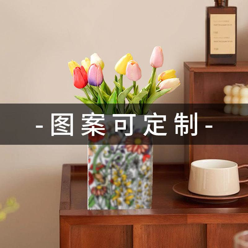 ceramic white ceramic book vase flower arrangement ornament book vase creative book-shaped decorative ceramic vase
