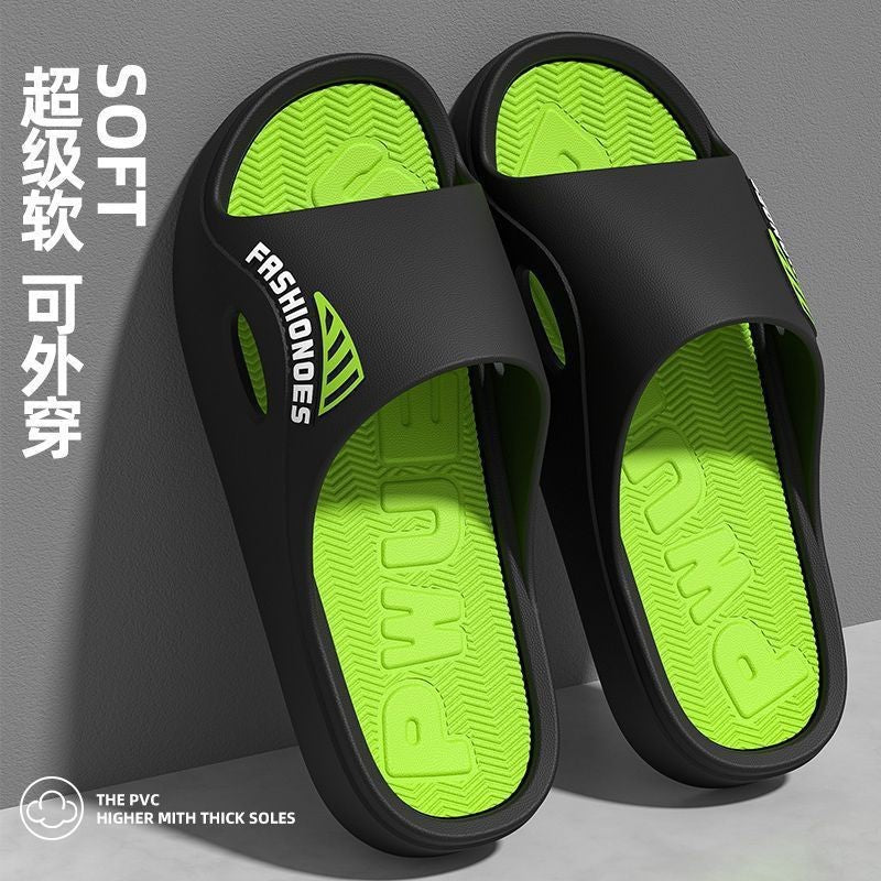 New men's slippers - summer outdoor wear, korean style, trendy & fashionable, indoor home use, soft sole, one-strap sandals