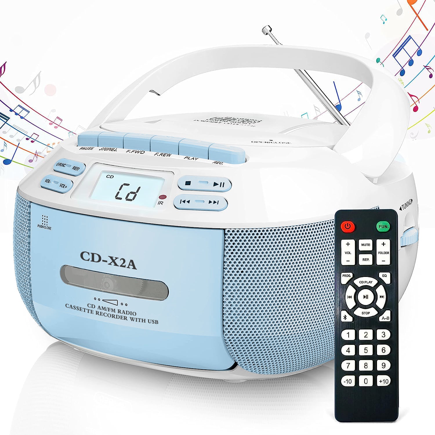 Multifunctional Boombox Tape Player Stereo Bluetooth CD Player Children's Learning Machine AM/FM Radio