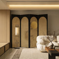 New chinoiserie screen foldablemovable living room entrance tea room bedroom bedside folding screen bamboo moon