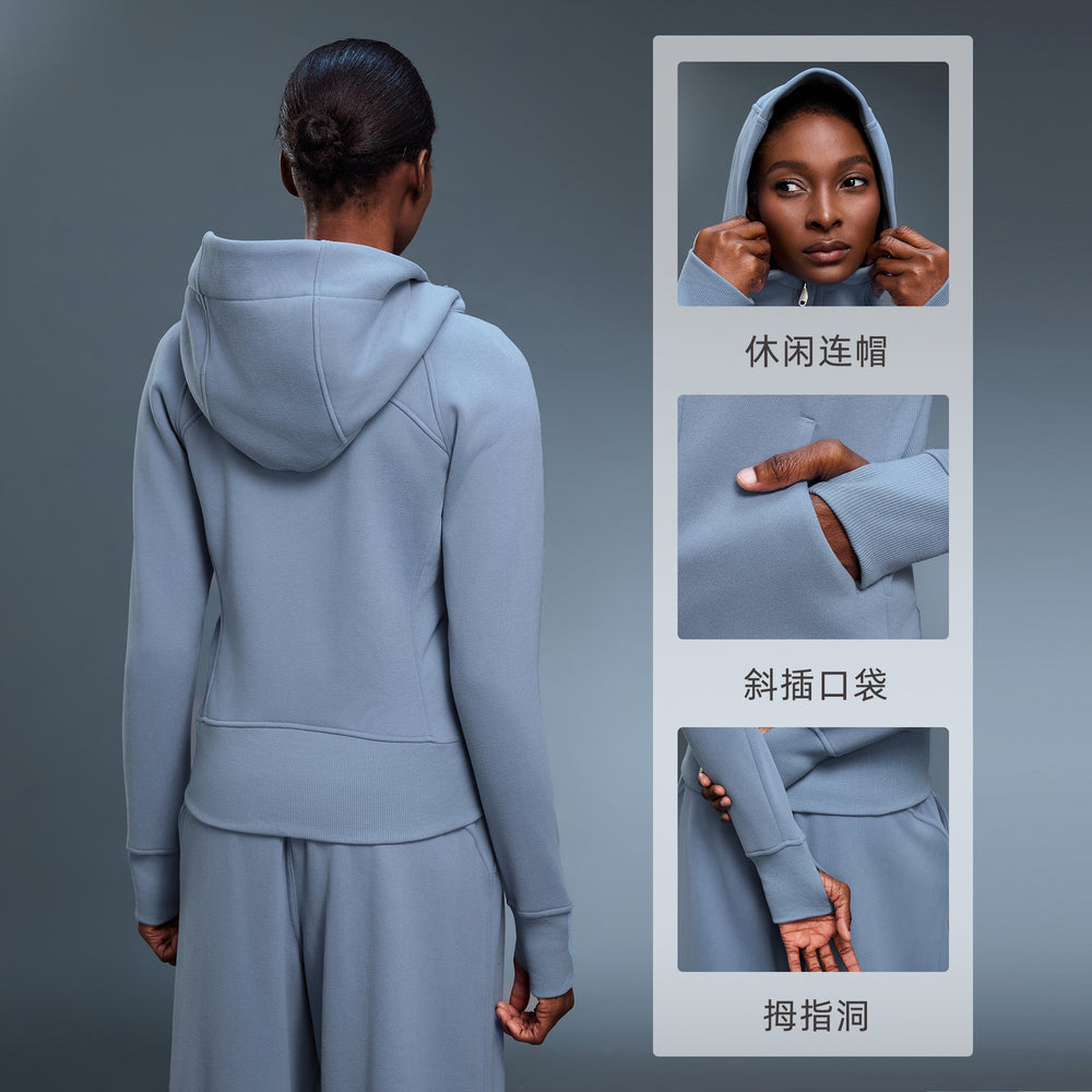 Autumn winter yoga outwearlong sleeves silmslimming looksweatshirtjacketfleece-lined zipper cardigantopsd25132