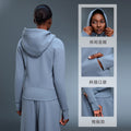 Autumn winter yoga outwearlong sleeves silmslimming looksweatshirtjacketfleece-lined zipper cardigantopsd25132