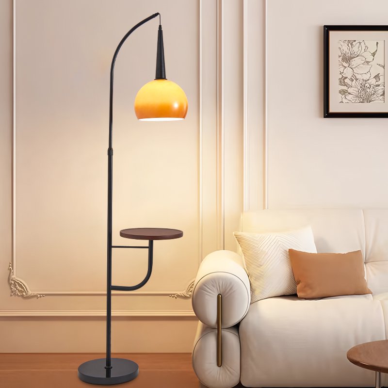 American retro floor lamp - bedside lamp for bedroom, decorative accent for living room sofa, multifunctional standing floor lamp for hotel rooms