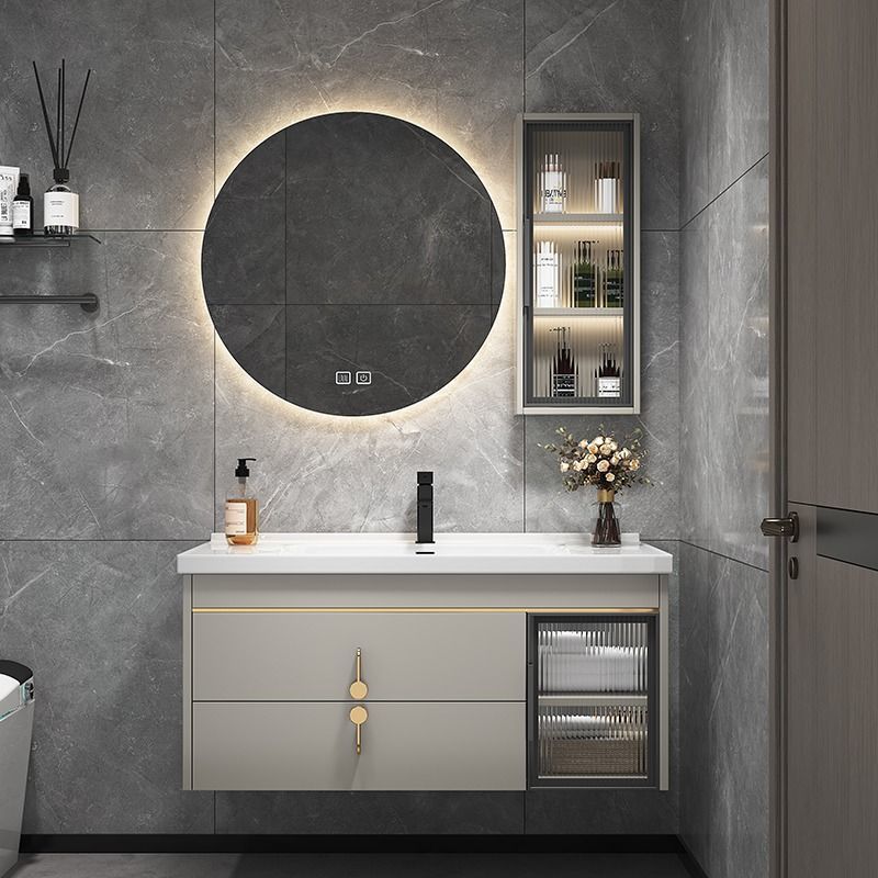 陶瓷一体盆浴室柜组合现代轻奢小户型洗手池洗脸盆卫生间洗漱台柜