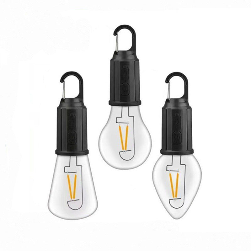 Cross-border outdoor camping light led retro lighting bulb portable spherical rechargeable tungsten lamp tent camping light