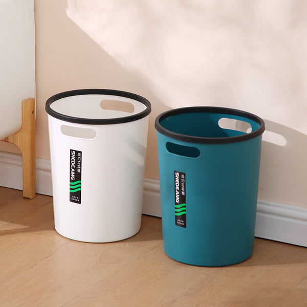 Trash Can Creative Portable Household Uncovered Trash Can Office Kitchen Living Room Bathroom Edge Press Trash