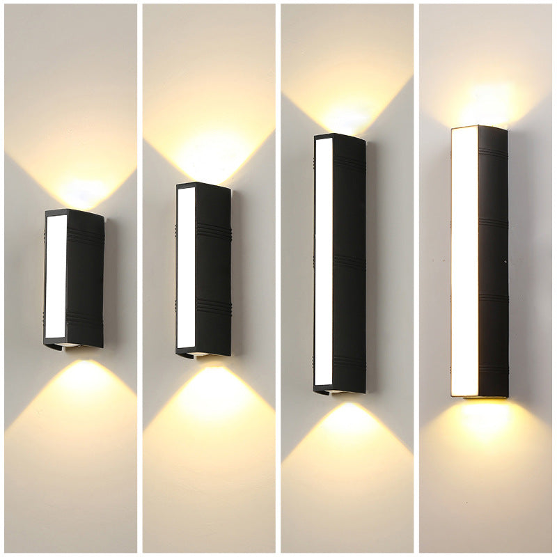 2024 new outdoor wall lamp waterproof courtyard gate balcony exterior wall lamp up and down lighting creative double head wall lamp